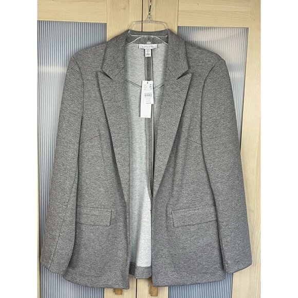 Topshop | Gray Open Front Blazer Sz 6 Preppy Travel Party Office - Picture 1 of 4